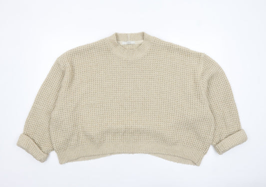 Womens UK Size M NEXT Beige Pullover Jumper