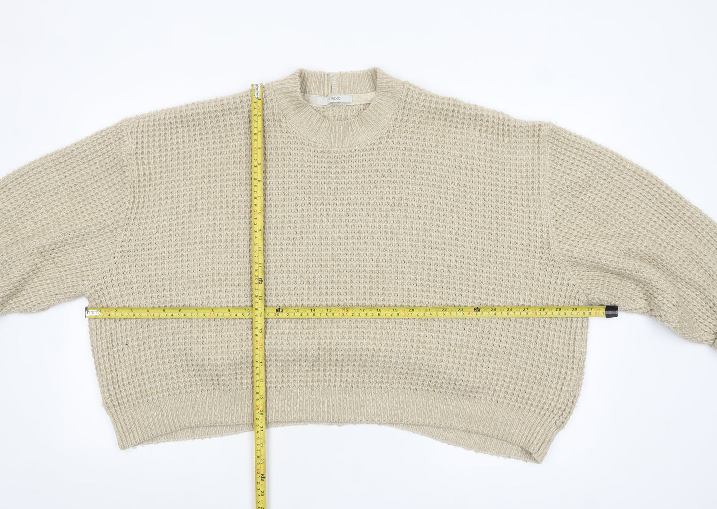 Womens UK Size M NEXT Beige Pullover Jumper