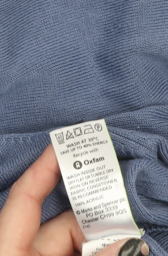 Womens UK Size 14 Marks and Spencer Blue Pullover Jumper