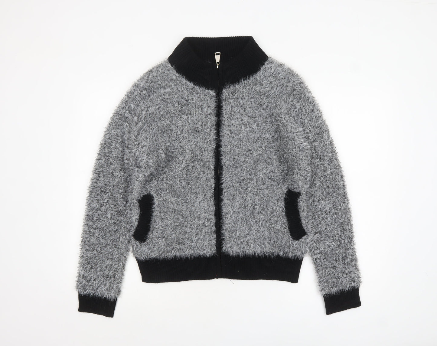 Womens UK Size S Katumi Grey Full Zip Jumper