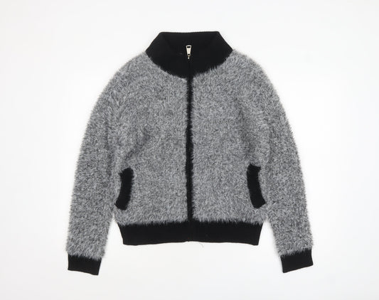 Womens UK Size S Katumi Grey Full Zip Jumper