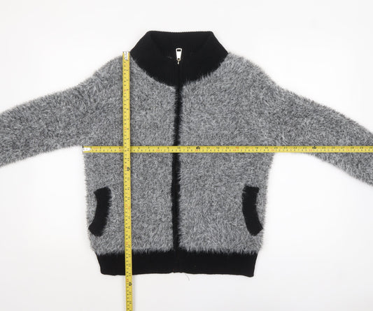 Womens UK Size S Katumi Grey Full Zip Jumper
