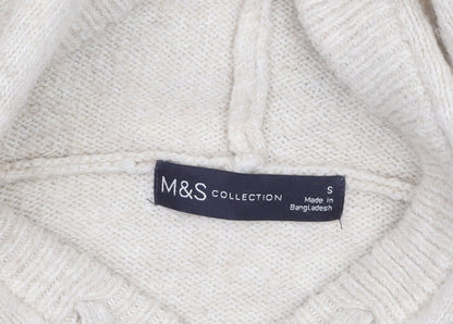 Womens UK Size S Marks and Spencer Beige Pullover Jumper