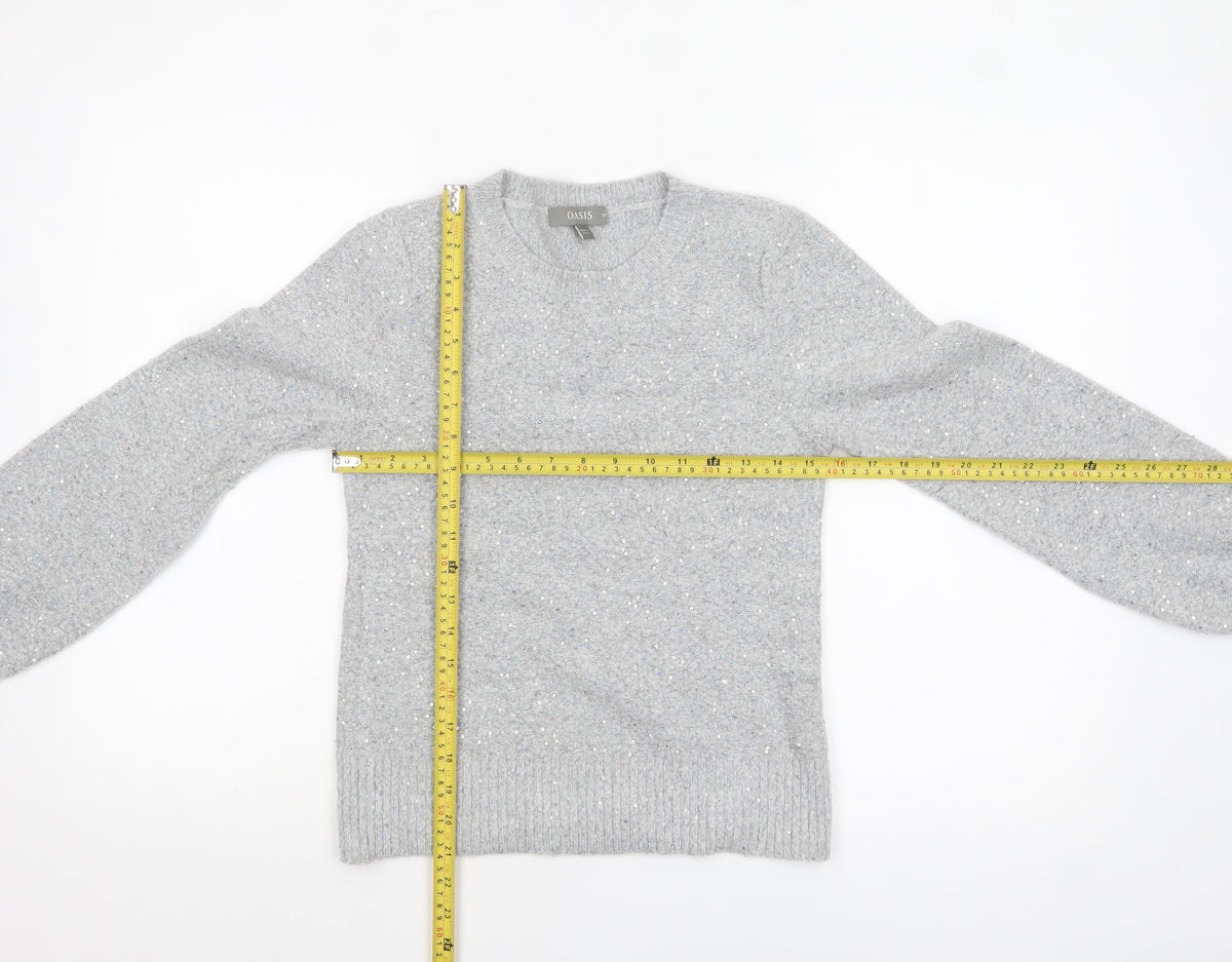 Womens UK Size XS Oasis Grey Pullover Jumper