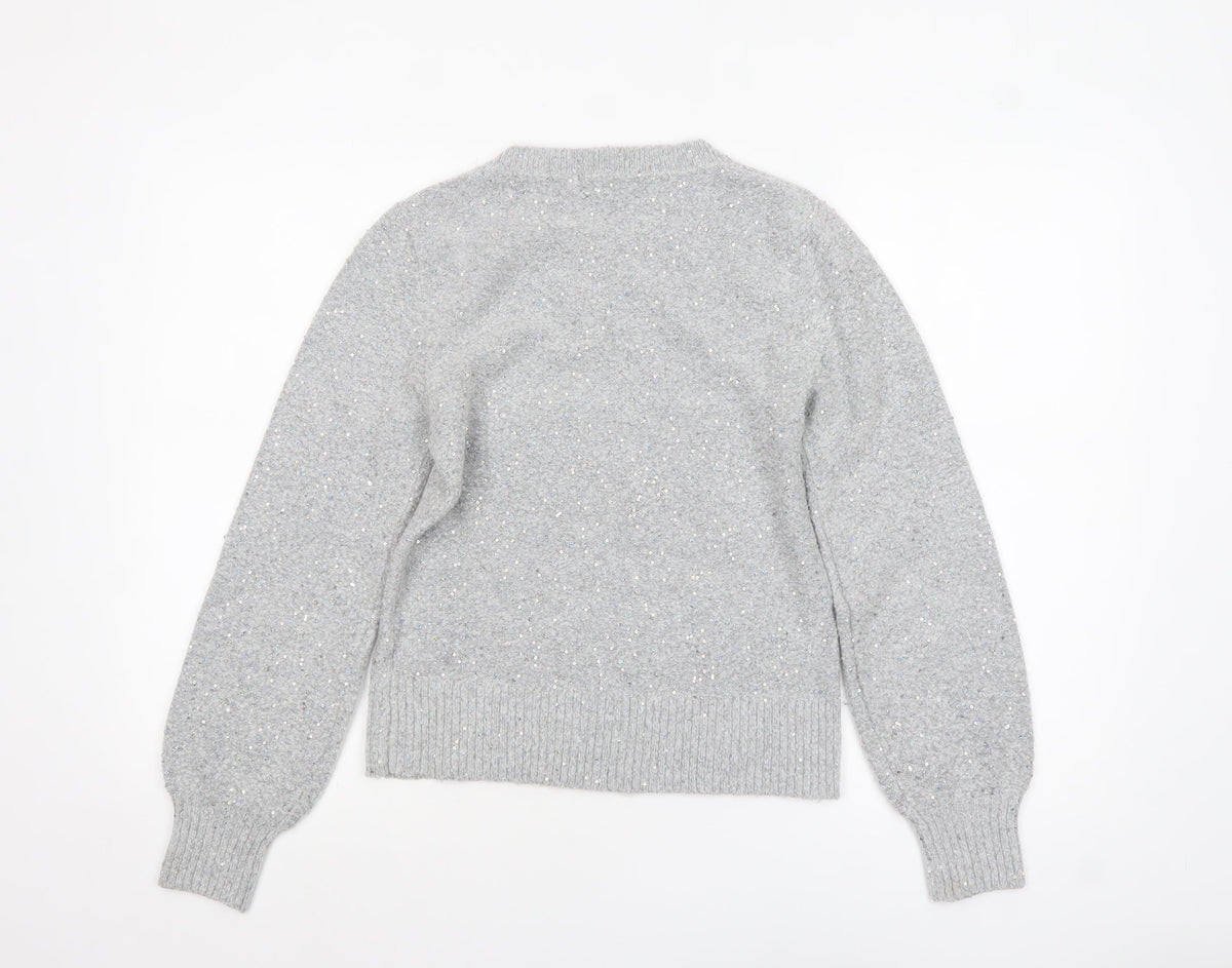 Womens UK Size XS Oasis Grey Pullover Jumper