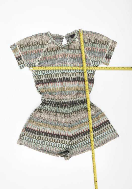 Womens UK Size 6 Topshop One-Piece Multicoloured Playsuit