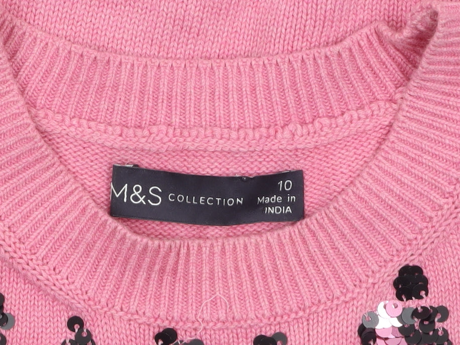 Womens UK Size 10 Marks and Spencer Pink Pullover Jumper