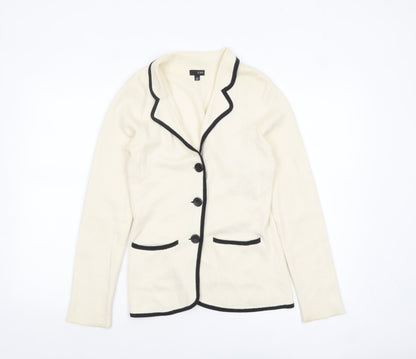 Womens UK Size 10 Jobis Ivory Cardigan Jumper