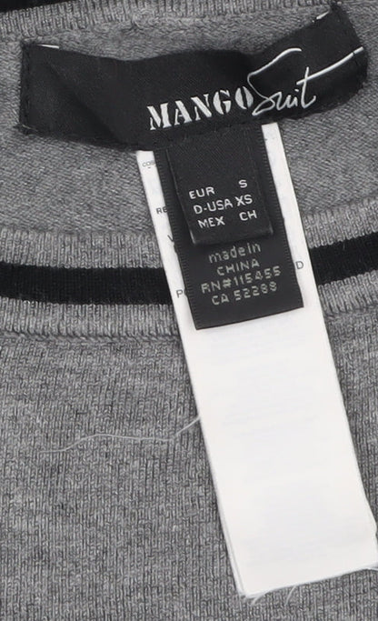 Womens UK Size XS Mango Grey Pullover Jumper