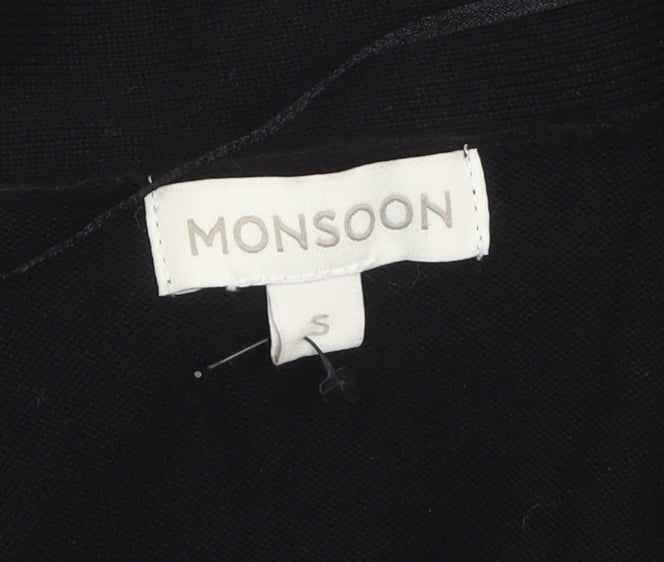 Womens UK Size S Monsoon Black Cardigan Jumper