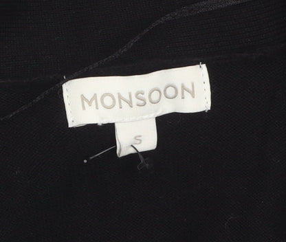 Womens UK Size S Monsoon Black Cardigan Jumper