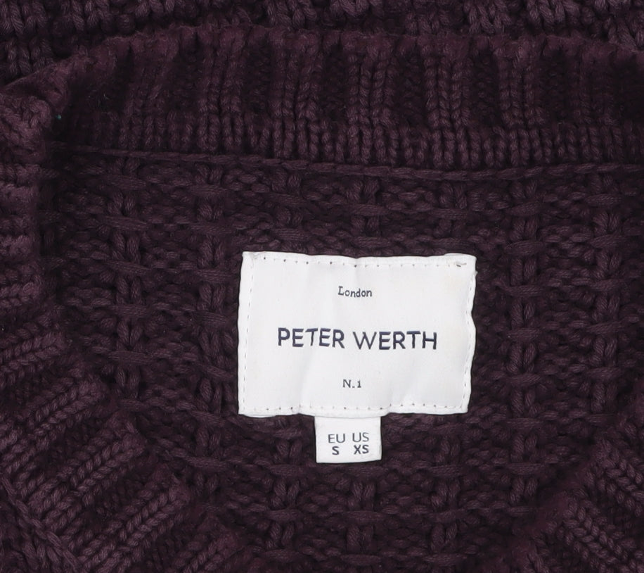 Mens UK Size XS Peter Werth Purple Pullover Jumper