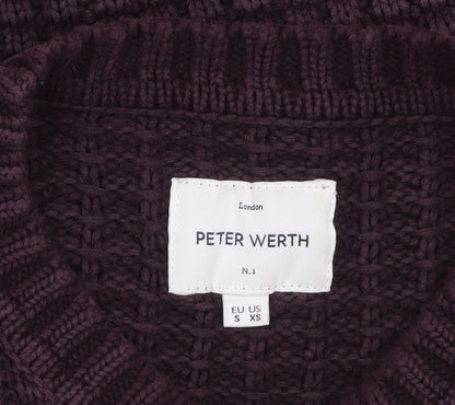 Mens UK Size XS Peter Werth Purple Pullover Jumper