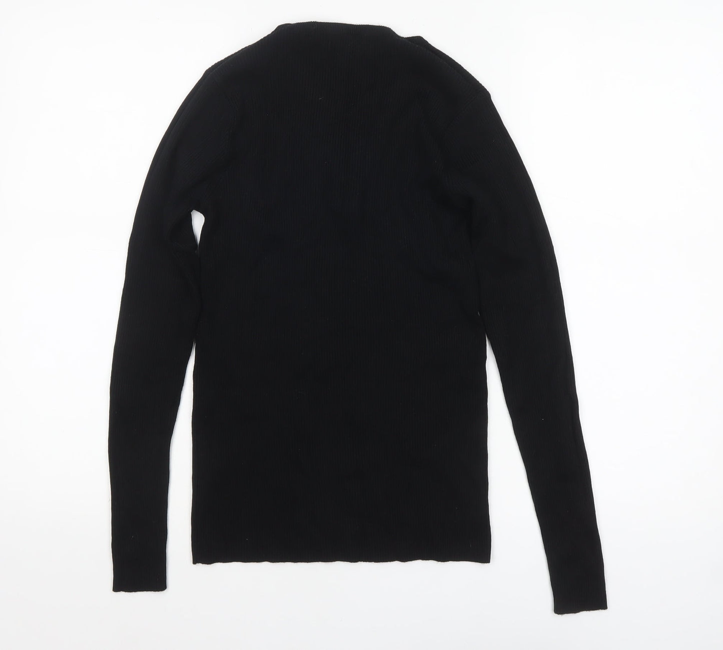 Society 8 Womens Black V-Neck Lace Up Knit Jumper Size 12
