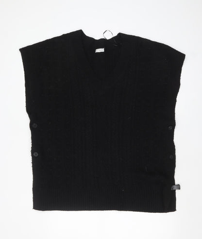 Monsoon Women’s Black Cable-Knit Sleeveless V-Neck Vest Jumper L