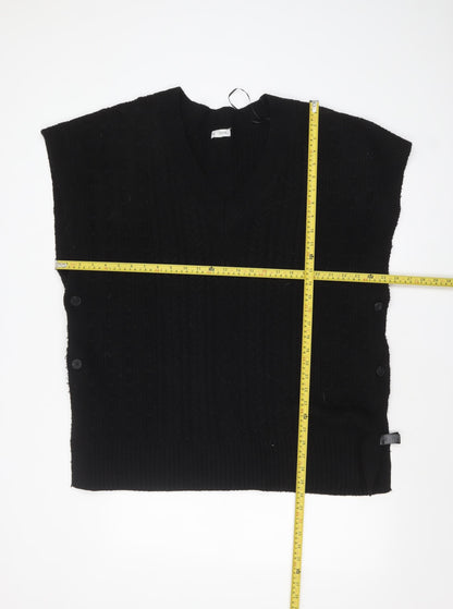 Monsoon Women’s Black Cable-Knit Sleeveless V-Neck Vest Jumper L
