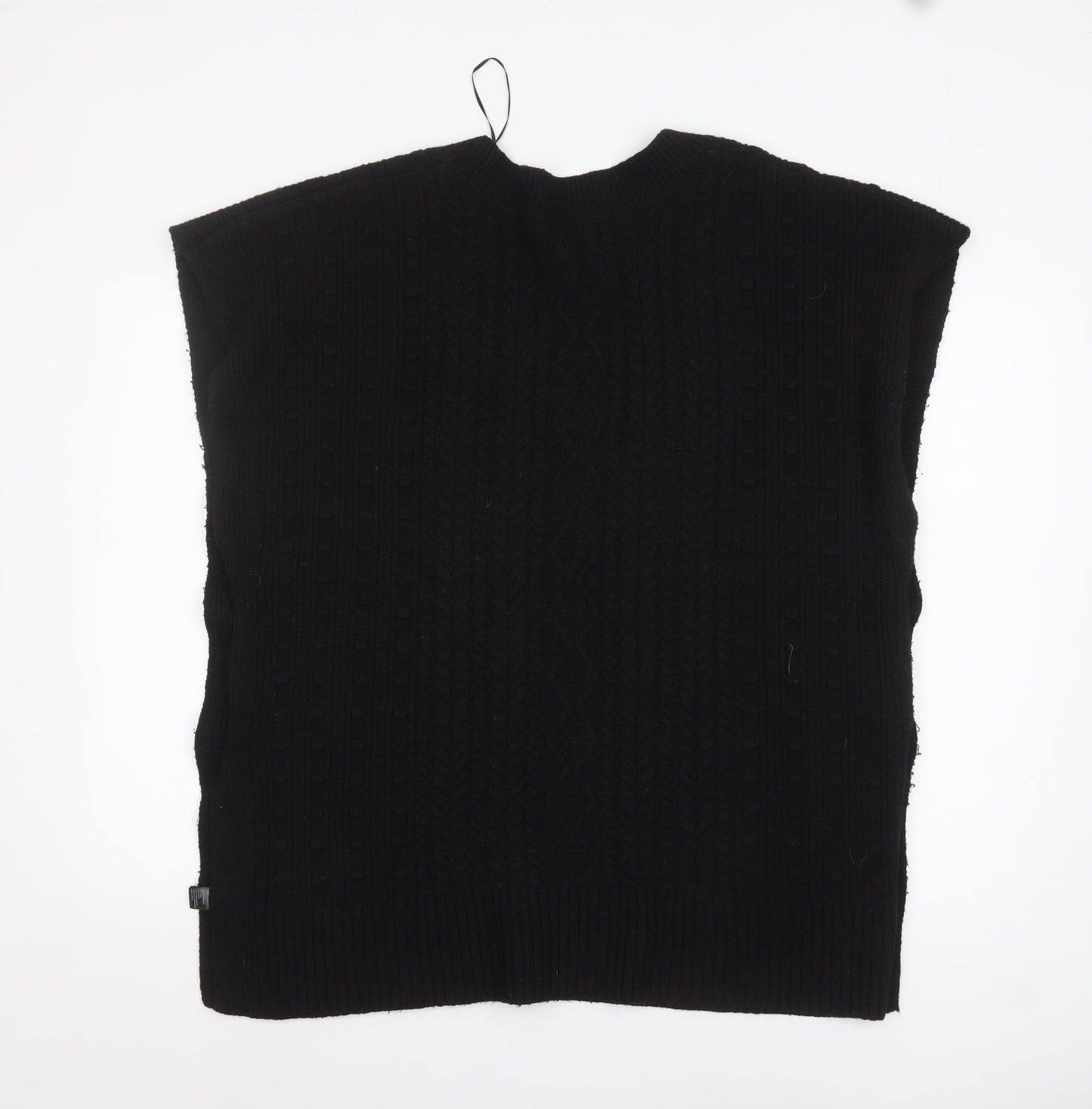 Monsoon Women’s Black Cable-Knit Sleeveless V-Neck Vest Jumper L