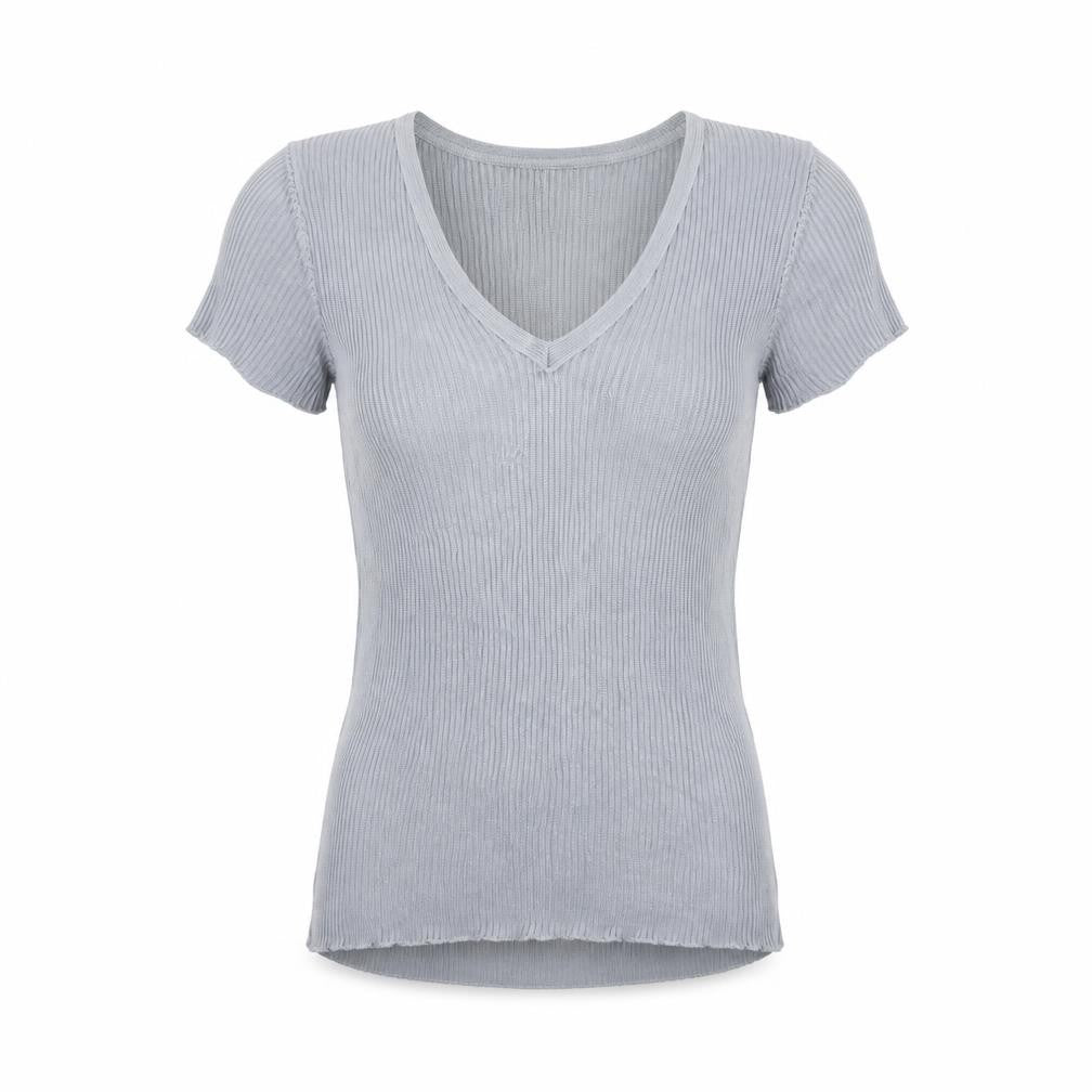 Womens UK Size 10 Warehouse Grey Basic T-Shirt