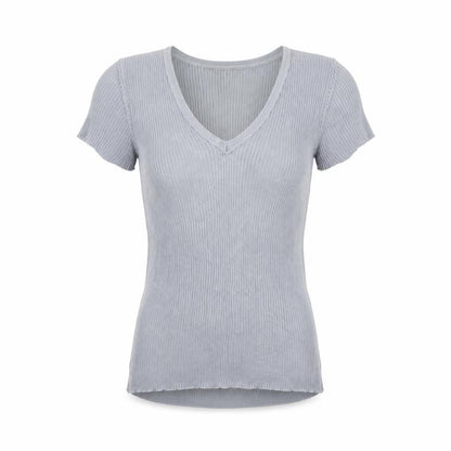 Womens UK Size 10 Warehouse Grey Basic T-Shirt