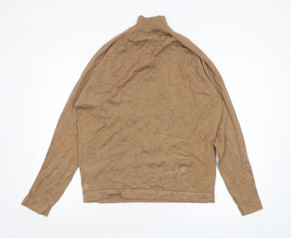 Mens UK Size XL River Island Beige 1/4 Zip Jumper