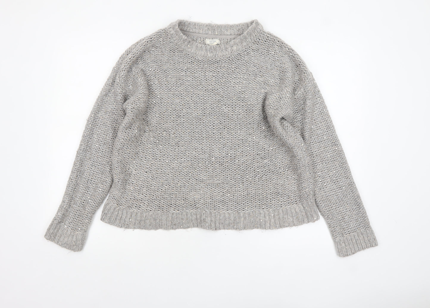 Fat Face Women’s Grey Chunky Knit Pullover Jumper Size 14