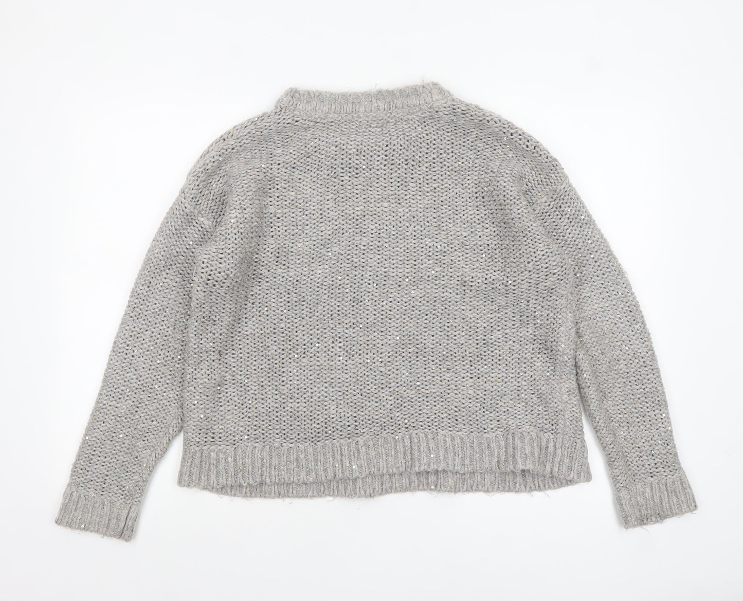 Fat Face Women’s Grey Chunky Knit Pullover Jumper Size 14