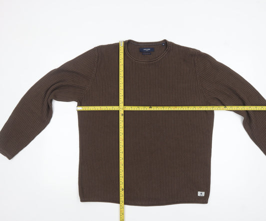 Mens UK Size XL JACK & JONES Brown Pullover Jumper