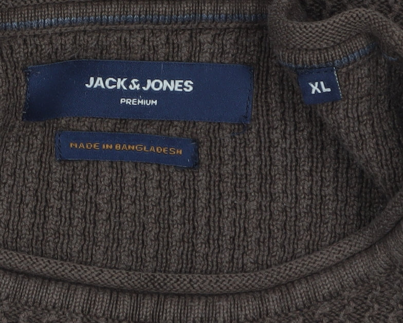 Mens UK Size XL JACK & JONES Brown Pullover Jumper
