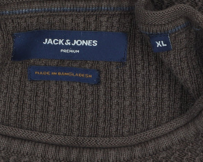 Mens UK Size XL JACK & JONES Brown Pullover Jumper