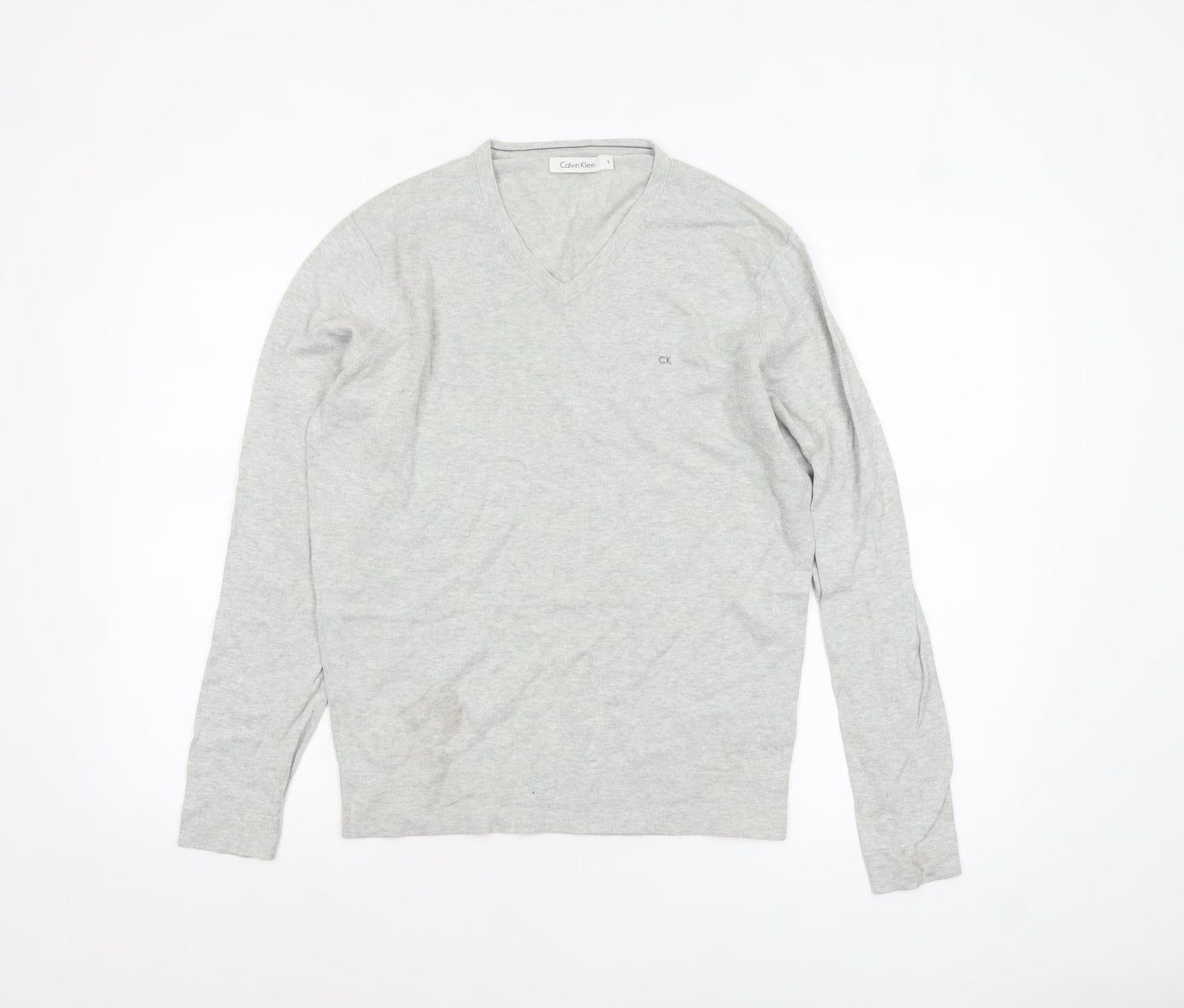 Mens UK Size S Calvin Klein Grey Pullover Jumper