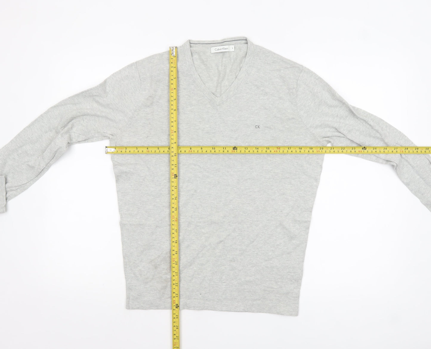 Mens UK Size S Calvin Klein Grey Pullover Jumper