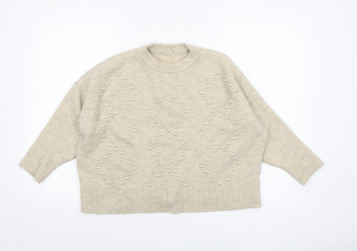 Womens UK Size L New Look Beige Pullover Jumper