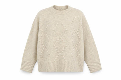 Womens UK Size L New Look Beige Pullover Jumper