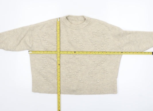 Womens UK Size L New Look Beige Pullover Jumper