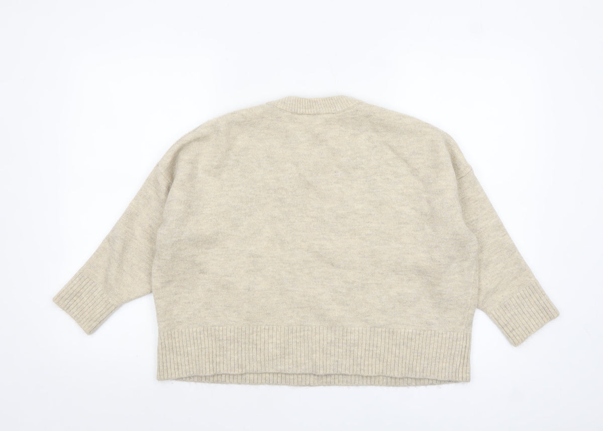 Womens UK Size L New Look Beige Pullover Jumper