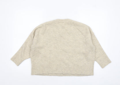 Womens UK Size L New Look Beige Pullover Jumper