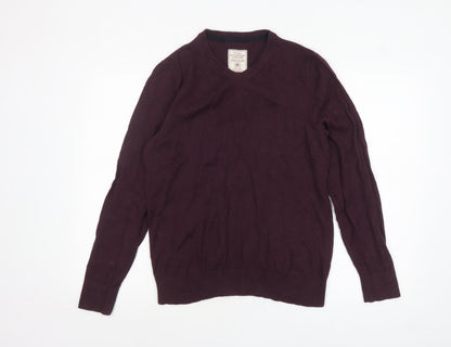 Mens UK Size M Fat Face Purple Pullover Jumper