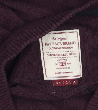Mens UK Size M Fat Face Purple Pullover Jumper