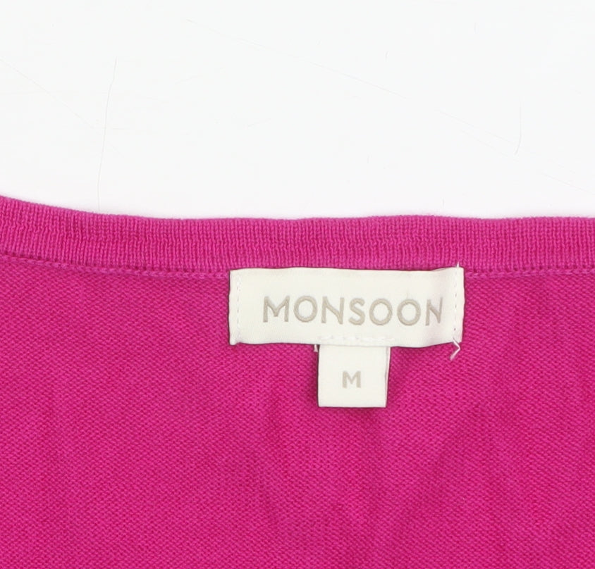 Womens UK Size M Monsoon Pink Cardigan Jumper
