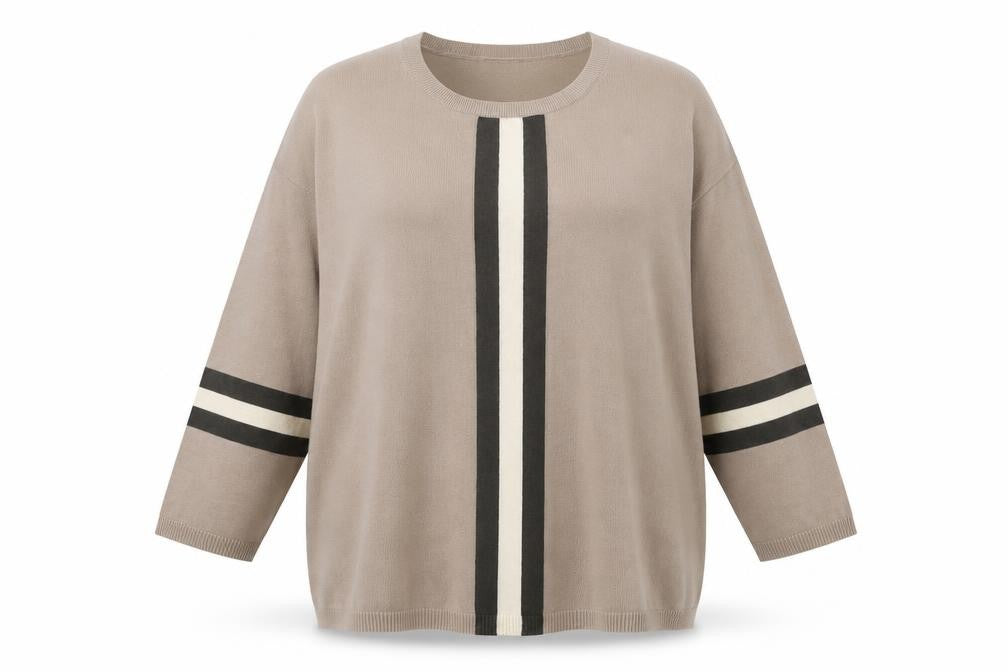 Womens UK Size L/XL Frank Usher Beige Pullover Jumper