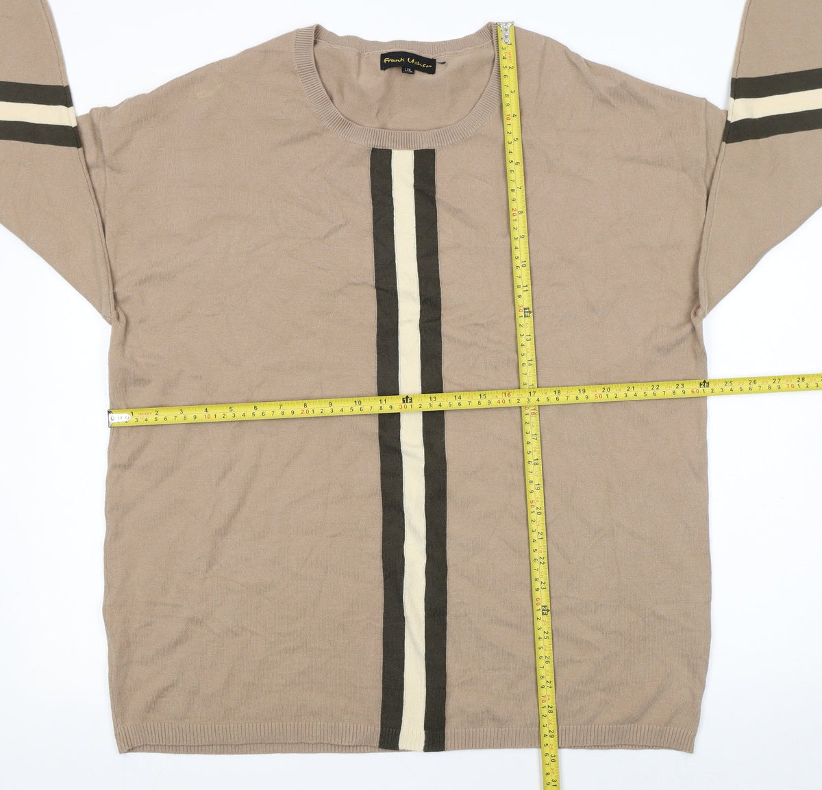 Womens UK Size L/XL Frank Usher Beige Pullover Jumper
