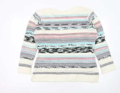 Womens UK Size 14 M&Co Multicoloured Pullover Jumper