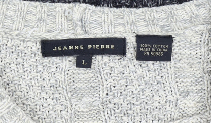 Womens UK Size L Jeanne Pierre Grey Pullover Jumper