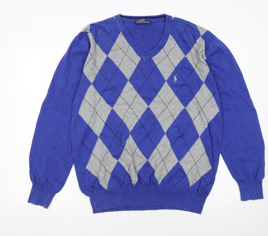 Mens UK Size XL Polo by Ralph Lauren Blue Pullover Jumper