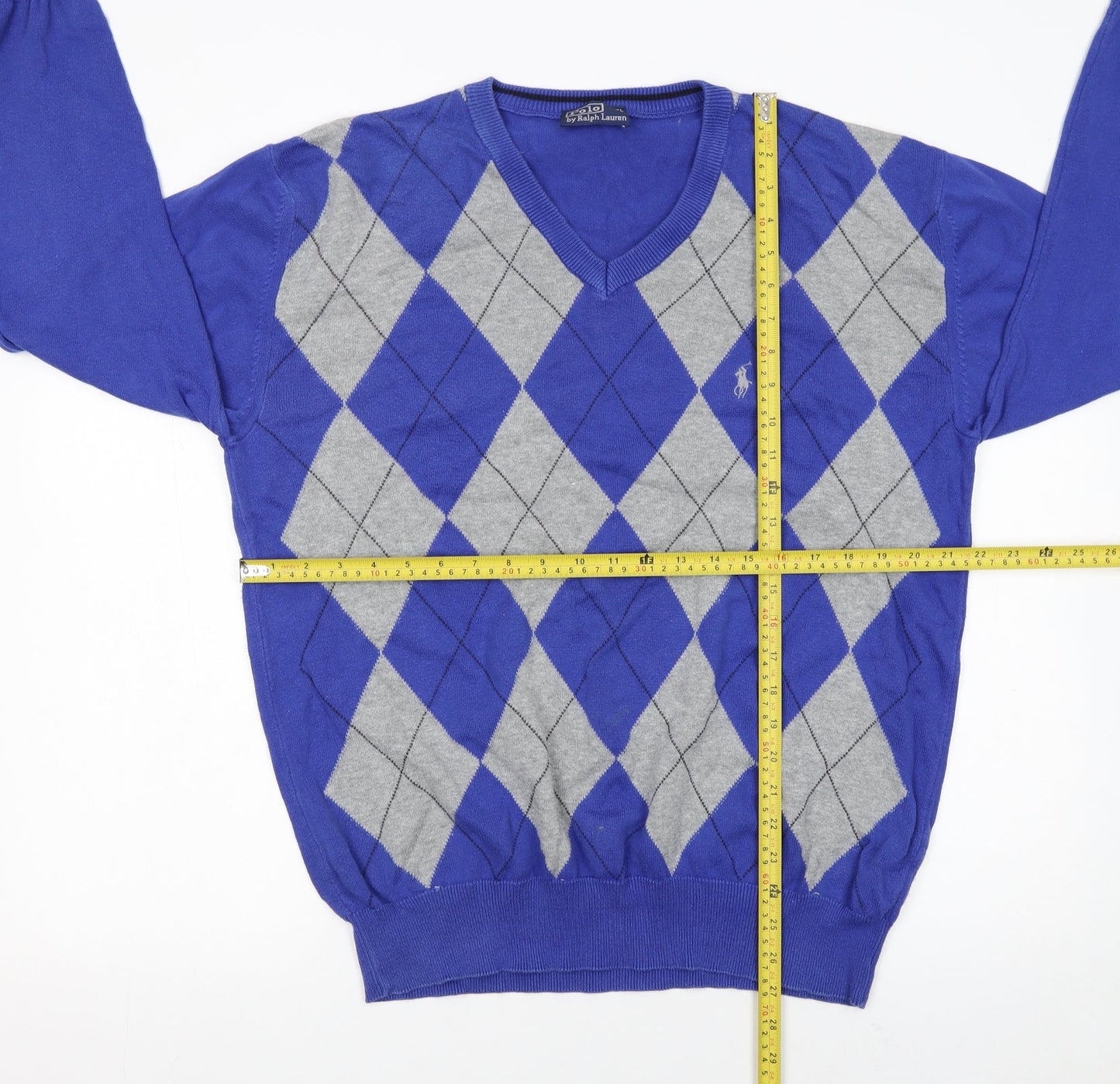 Mens UK Size XL Polo by Ralph Lauren Blue Pullover Jumper