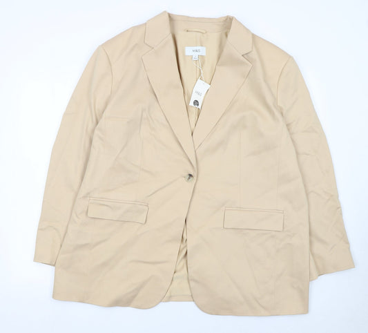 Womens UK Size 22 Marks and Spencer Regular Beige Blazer