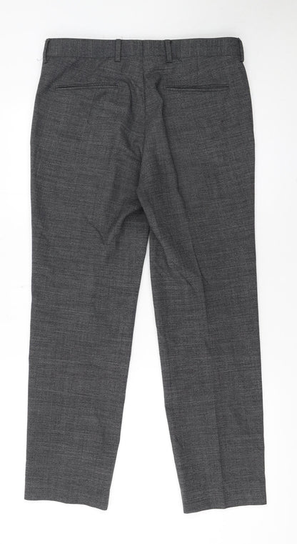 Mens UK Size 32S Kin by John Lewis Regular Fit Dress Pants Grey Trousers