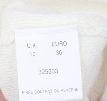 Womens UK Size 10 Eastex Ivory Cardigan Jumper