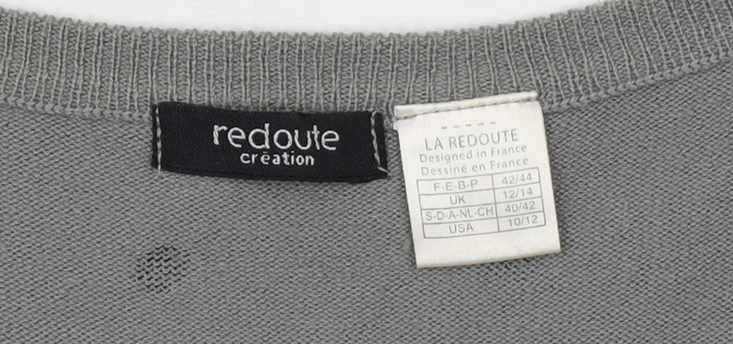 Womens UK Size 12/14 La Redoute Grey Cardigan Jumper