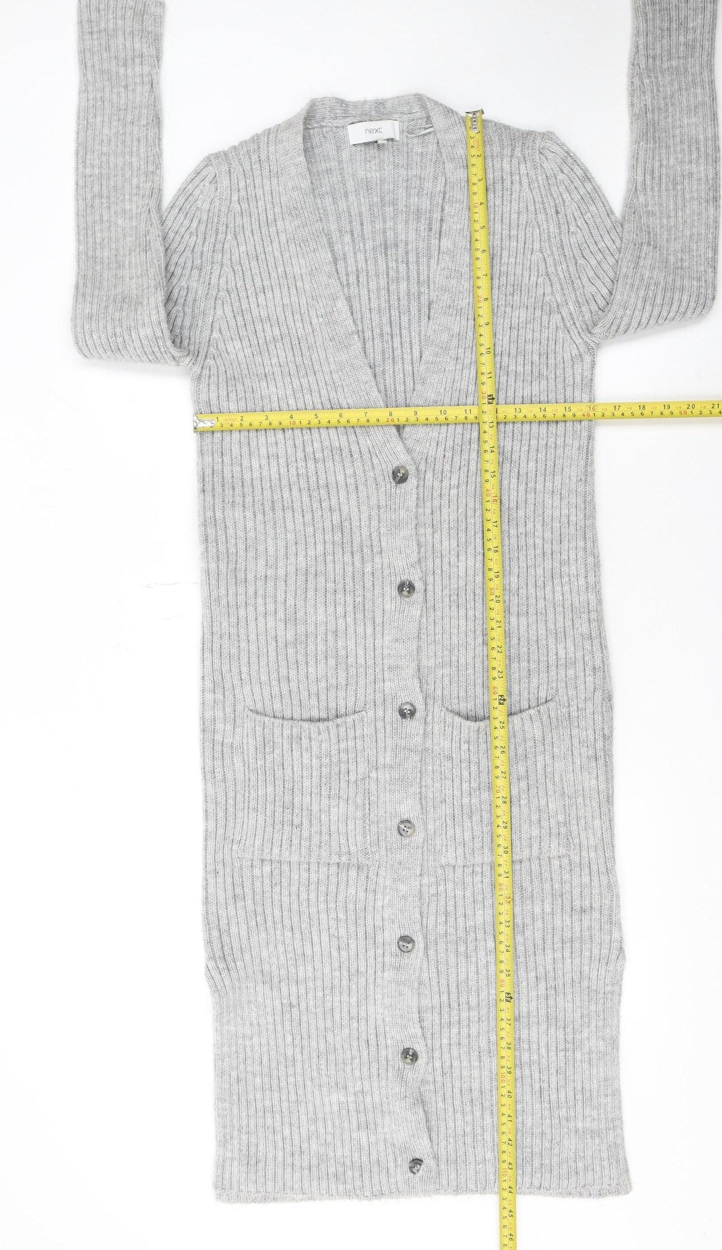 Womens UK Size M NEXT Grey Cardigan Jumper